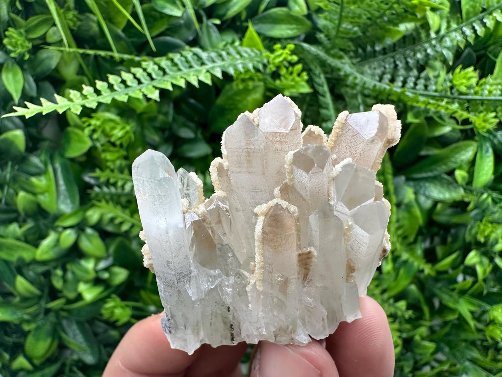 Quartz Calcite Mineral Specimen: Transparent Crystal Home Decor