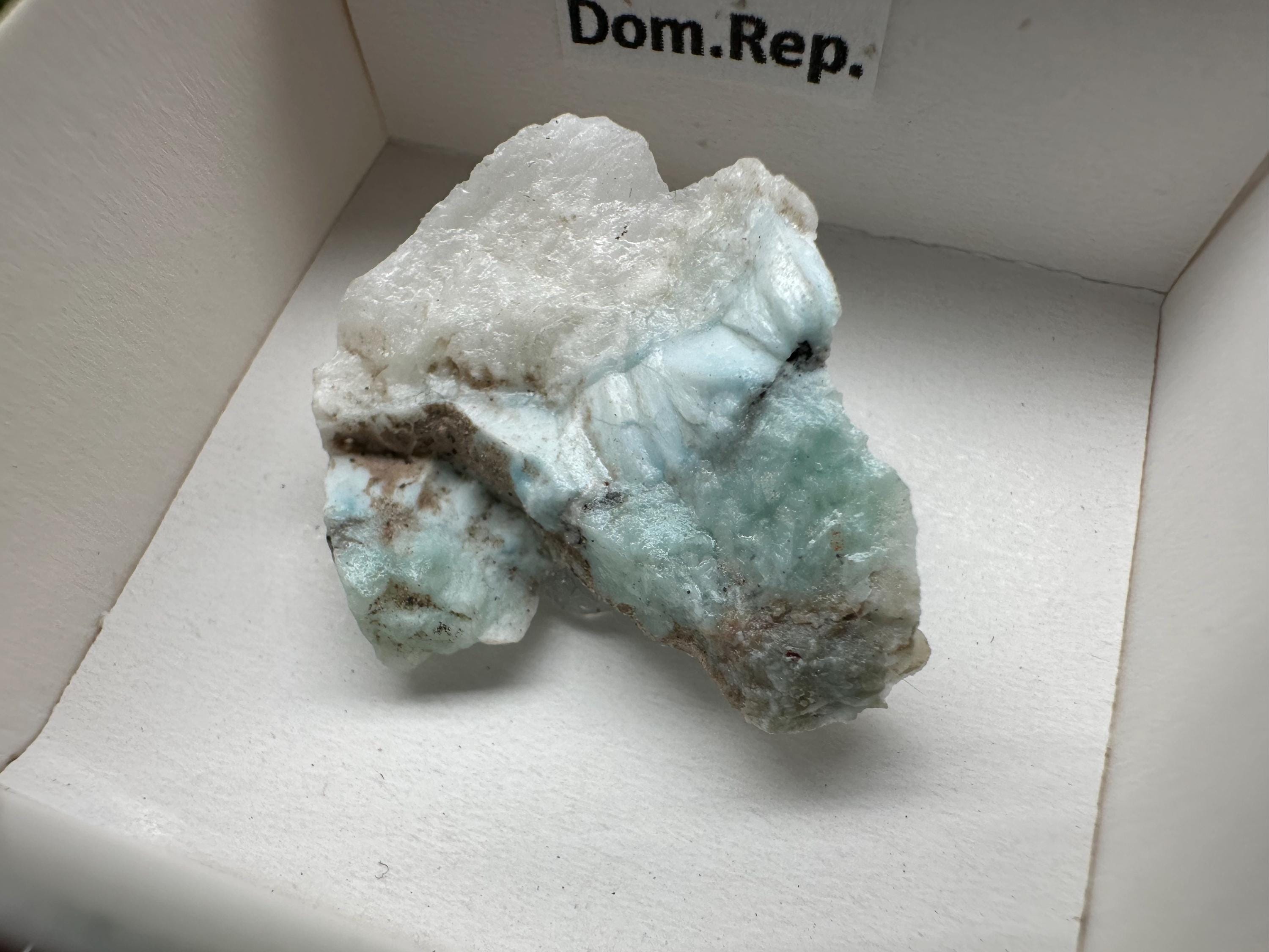 Rare Raw Larimar Specimen: Dominican Republic Crystal BOX 4/4 cm
