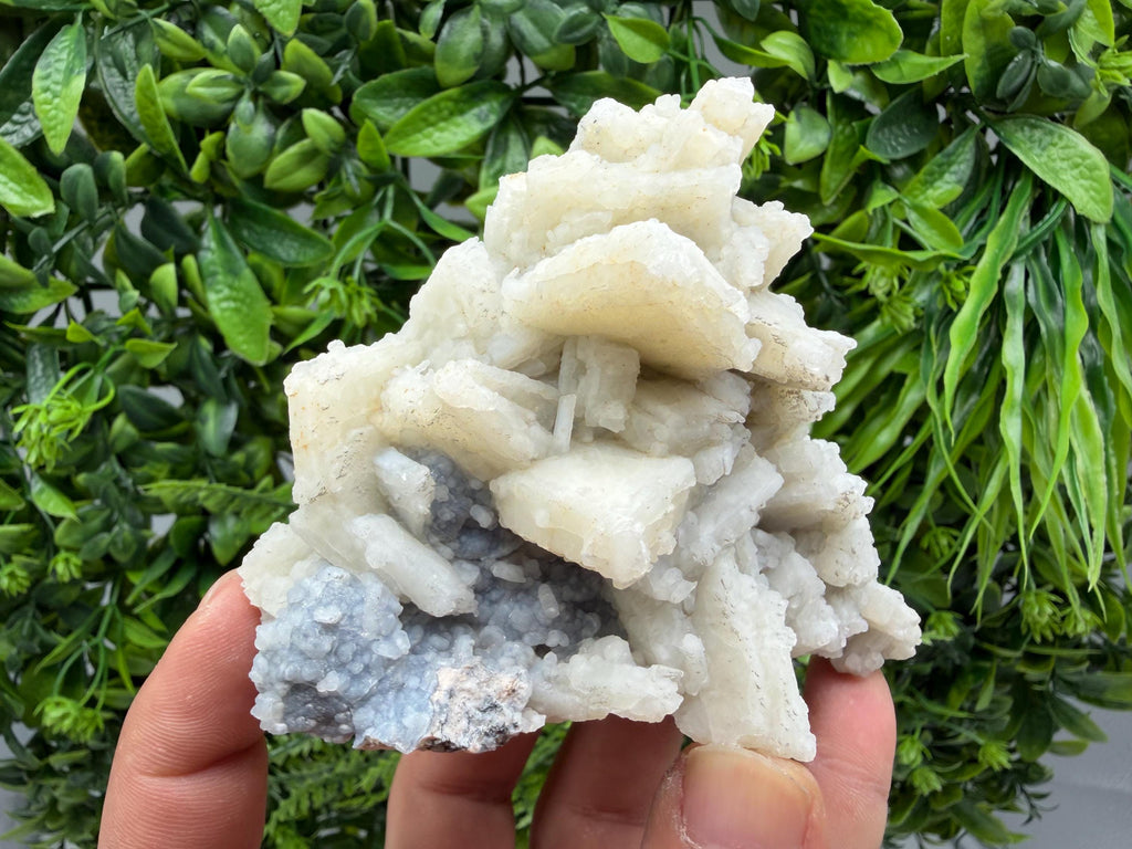 Rare Fluorescent Calcite after Barite on Chalcedony - Androvo Mine, Bulgaria