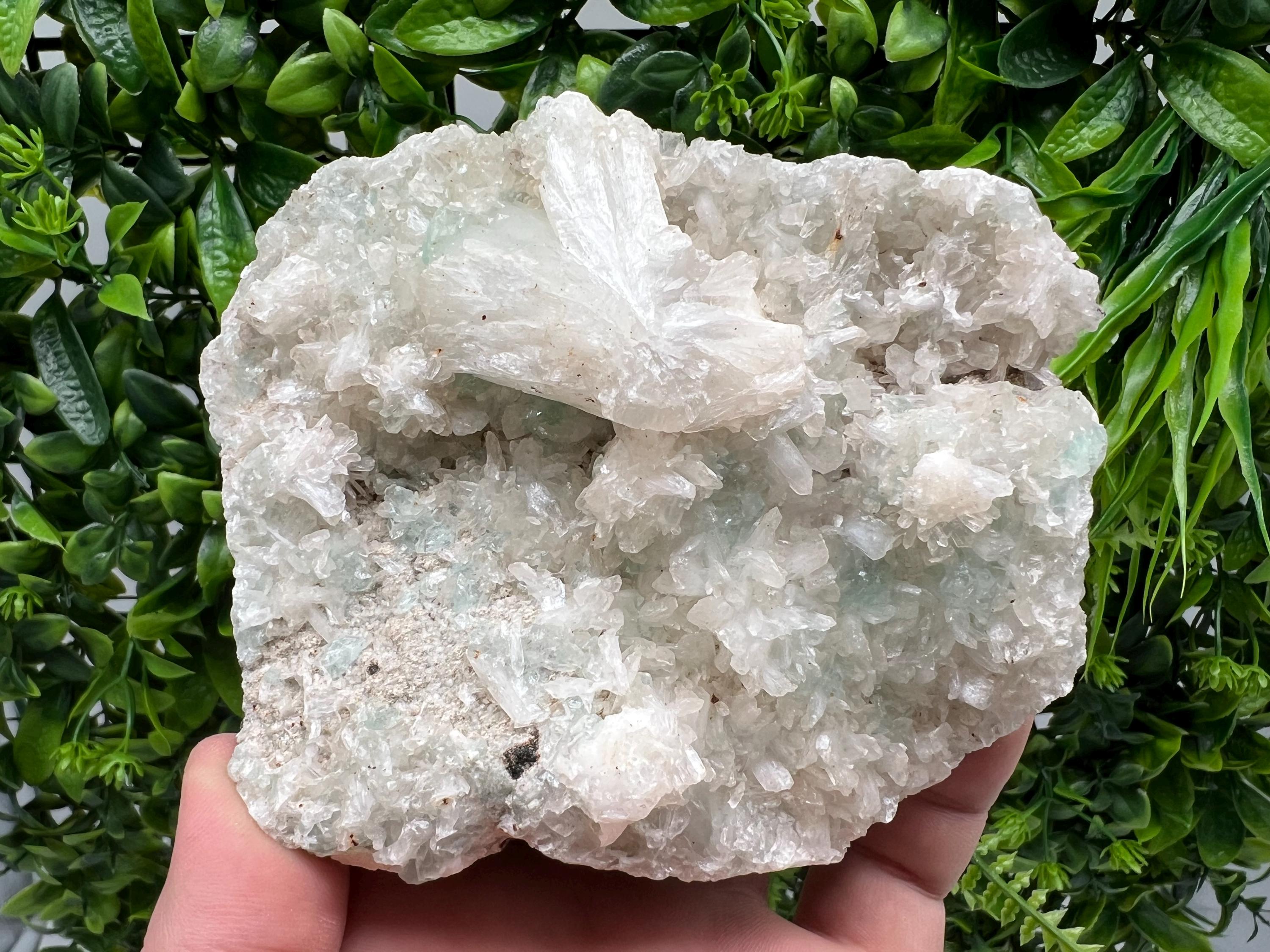 Transparent Apophyllite on Chalcedony, India Mineral Specimen