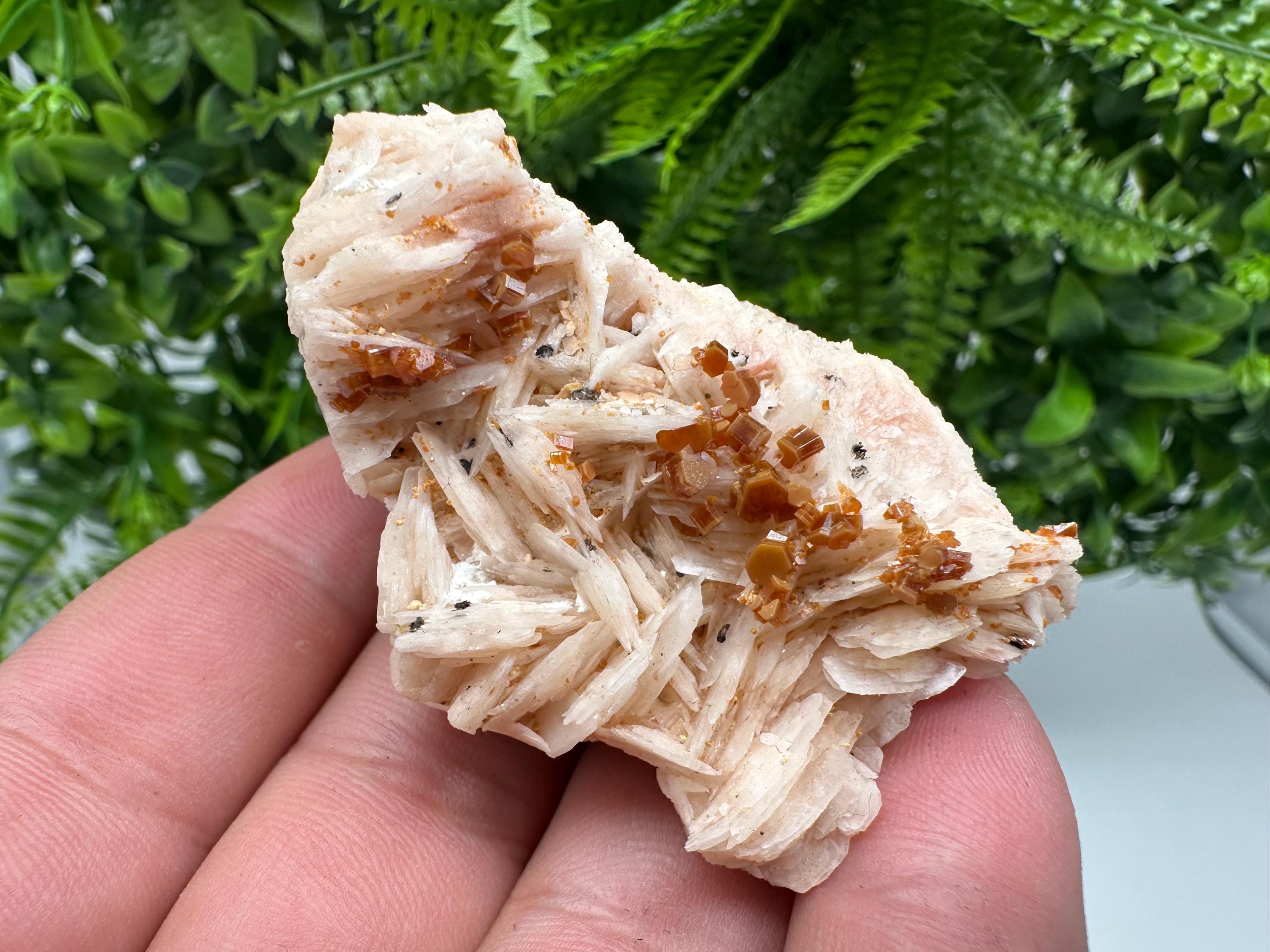 Red Vanadinite on Barite, Moroccan Crystal Specimen