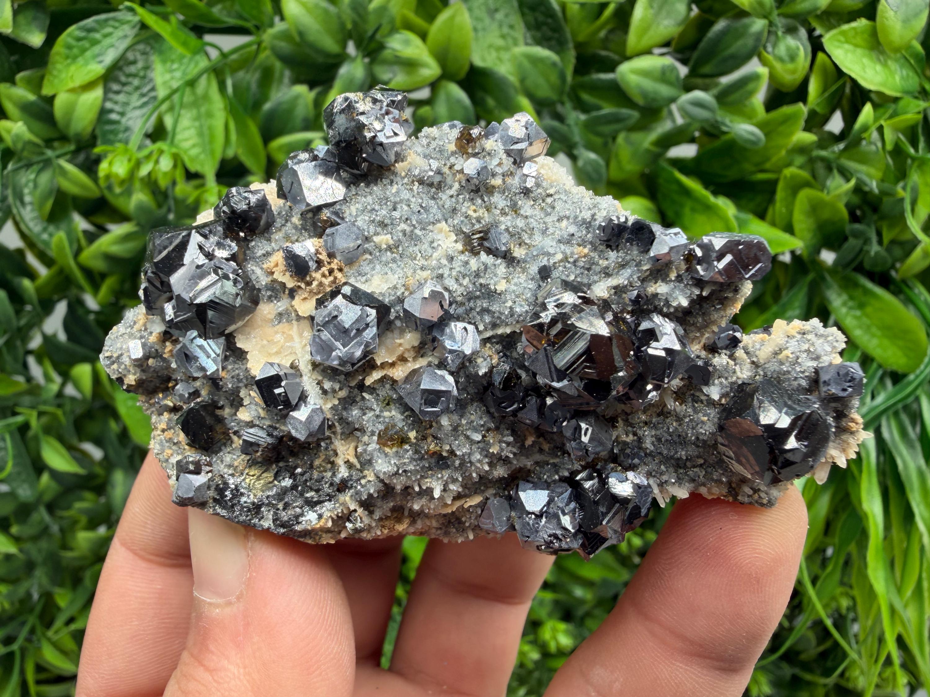 Stunning Gems Sphalerite Cleiopfane on Quartz from Krushev dol mine,Madan,Bulgaria,natural,collectible mineral specimen,home decor stone