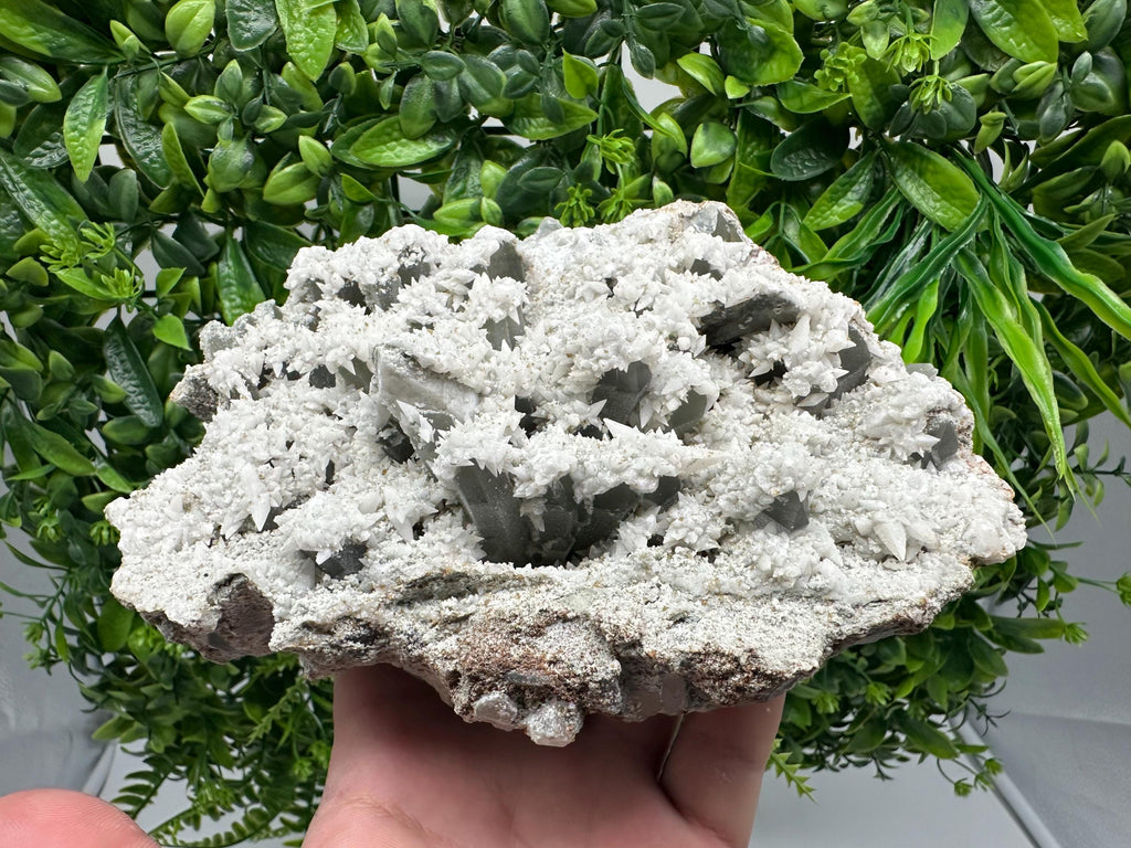 Quartz Cluster with Rhodochrosite, Calcite & Chlorite Inclusions
