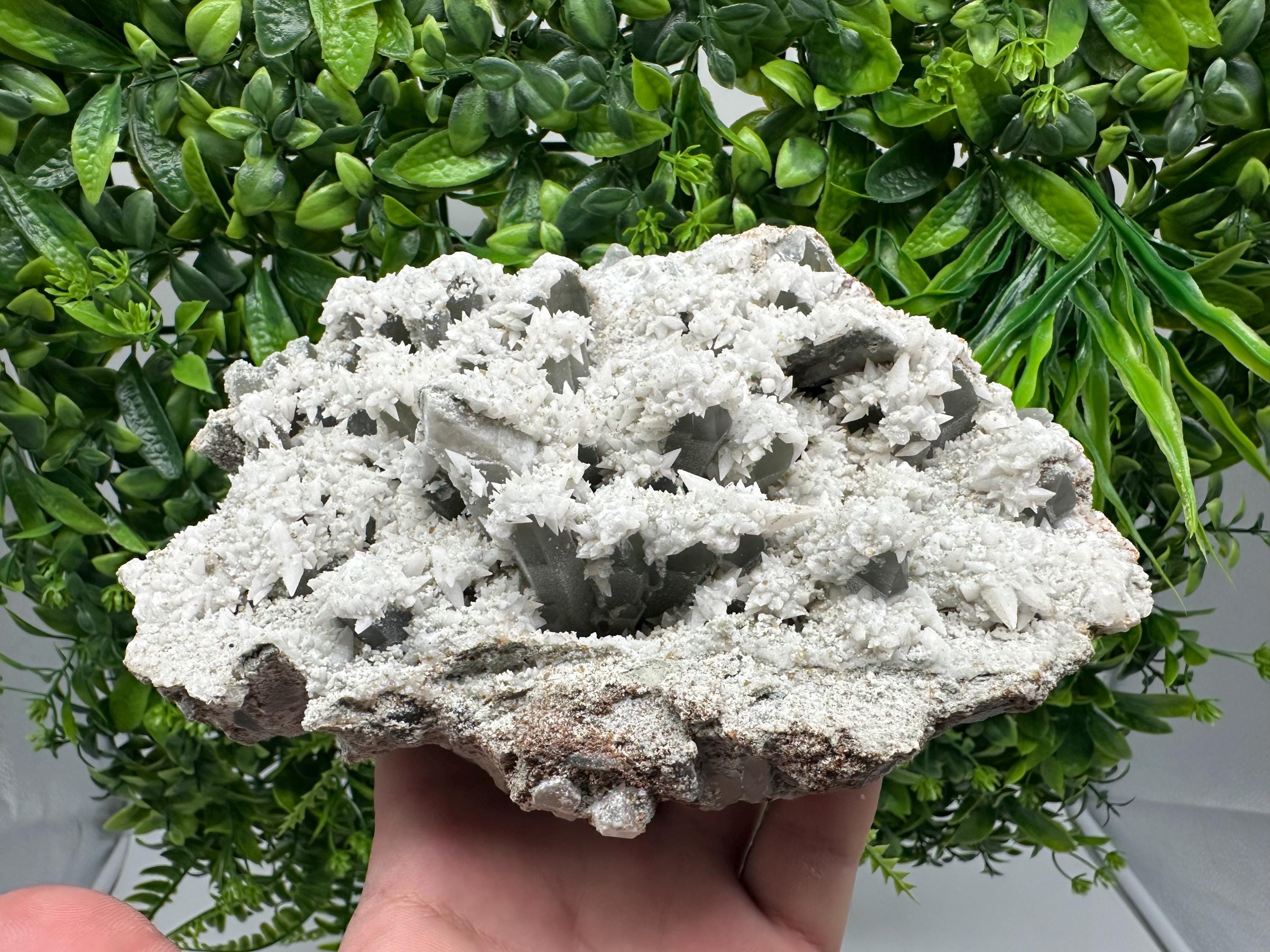 Quartz Cluster with Rhodochrosite, Calcite & Chlorite Inclusions