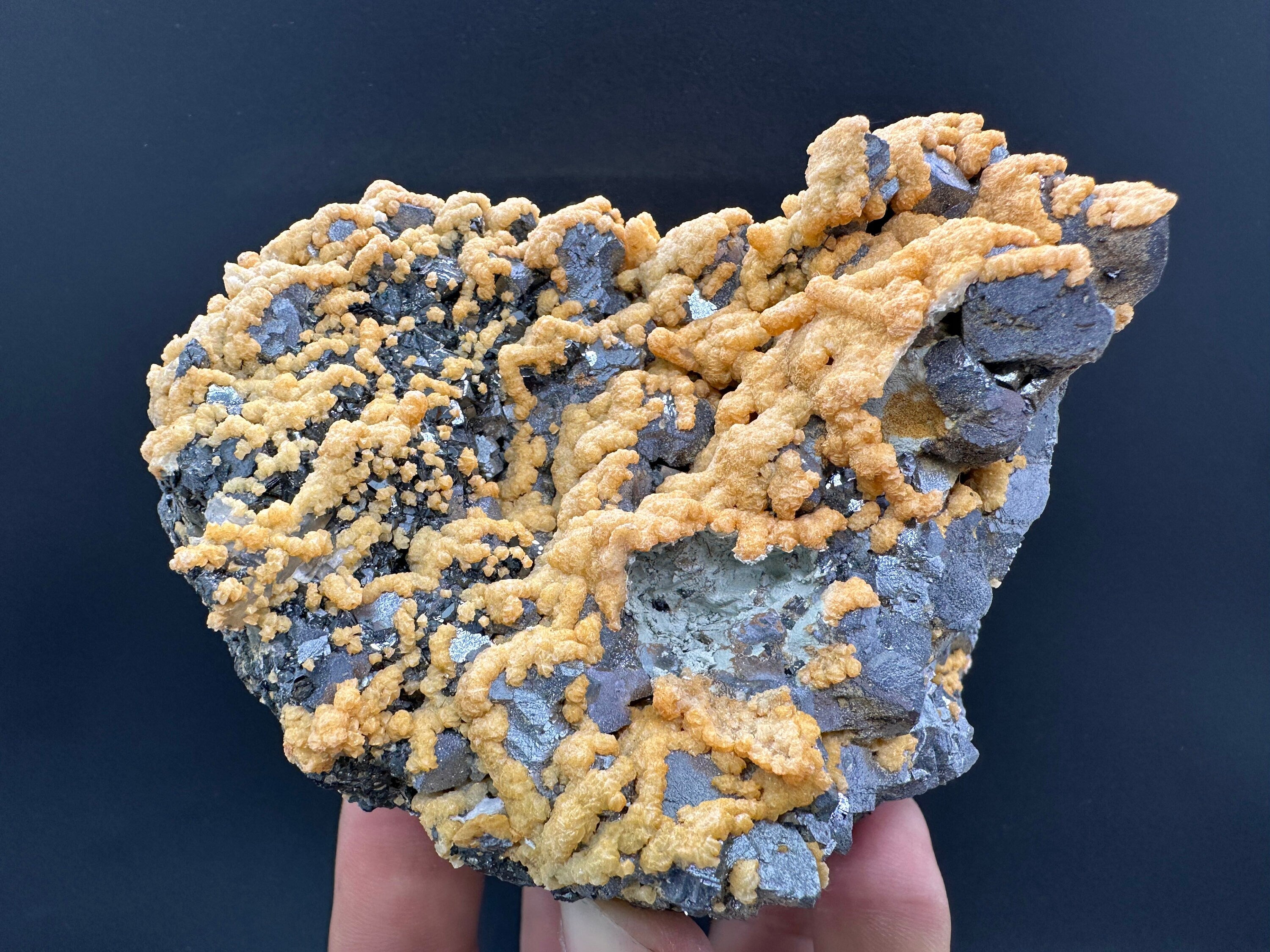 Calcite Dolomite on Galena Sphalerite: Bulgaria Crystal Souvenir