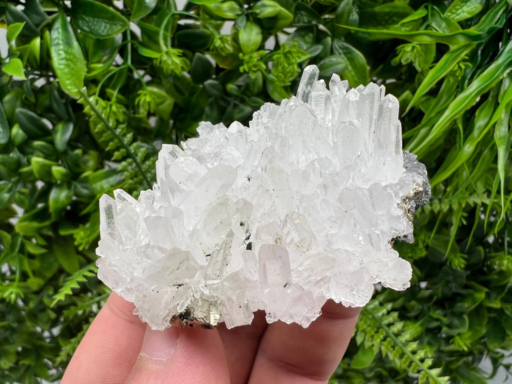 Transparent Chlorite Quartz Crystal Cluster - Madan, Bulgaria