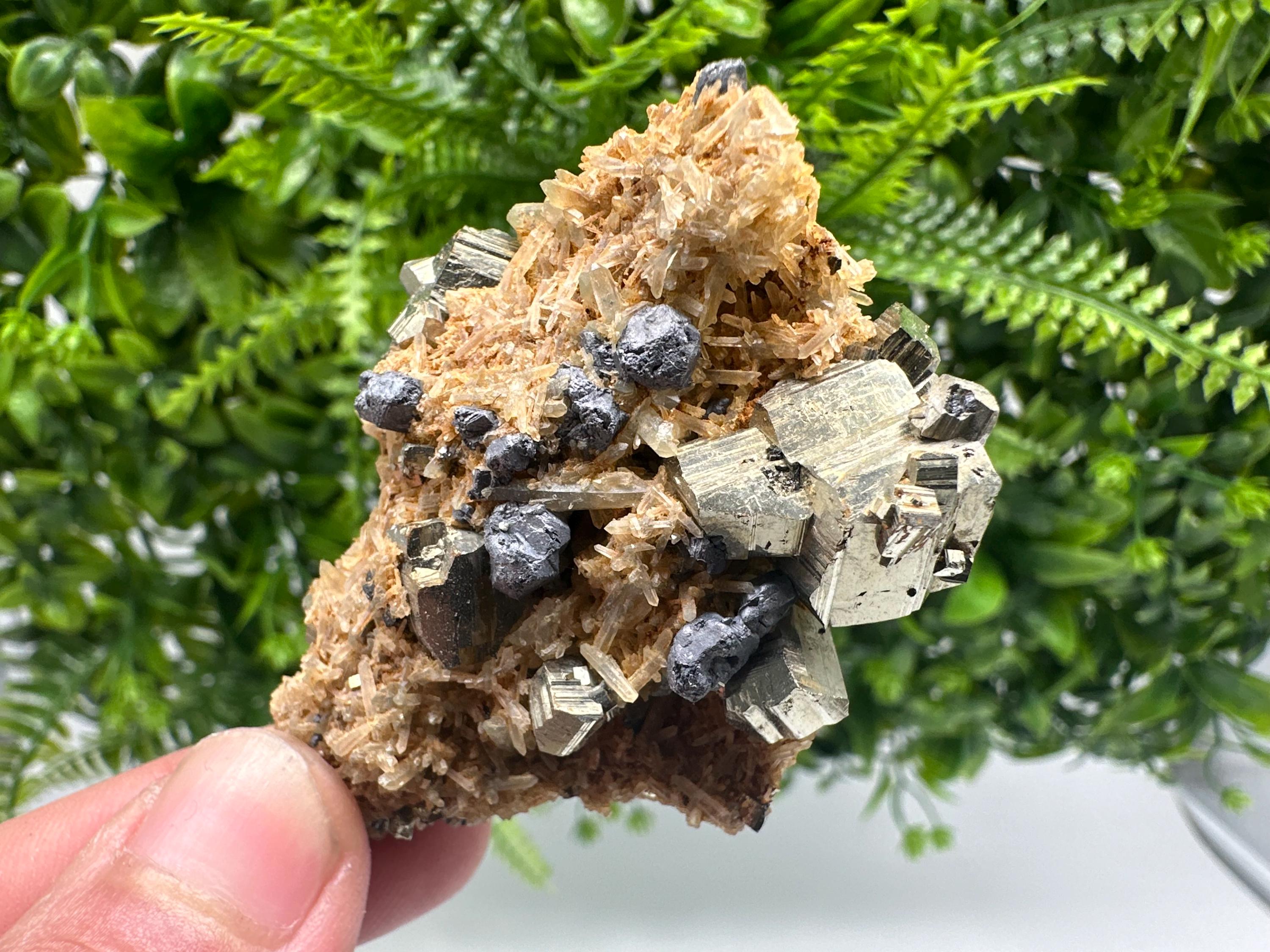 Galena Pyrite Quartz Mineral Specimen: Borieva Mine, Bulgaria