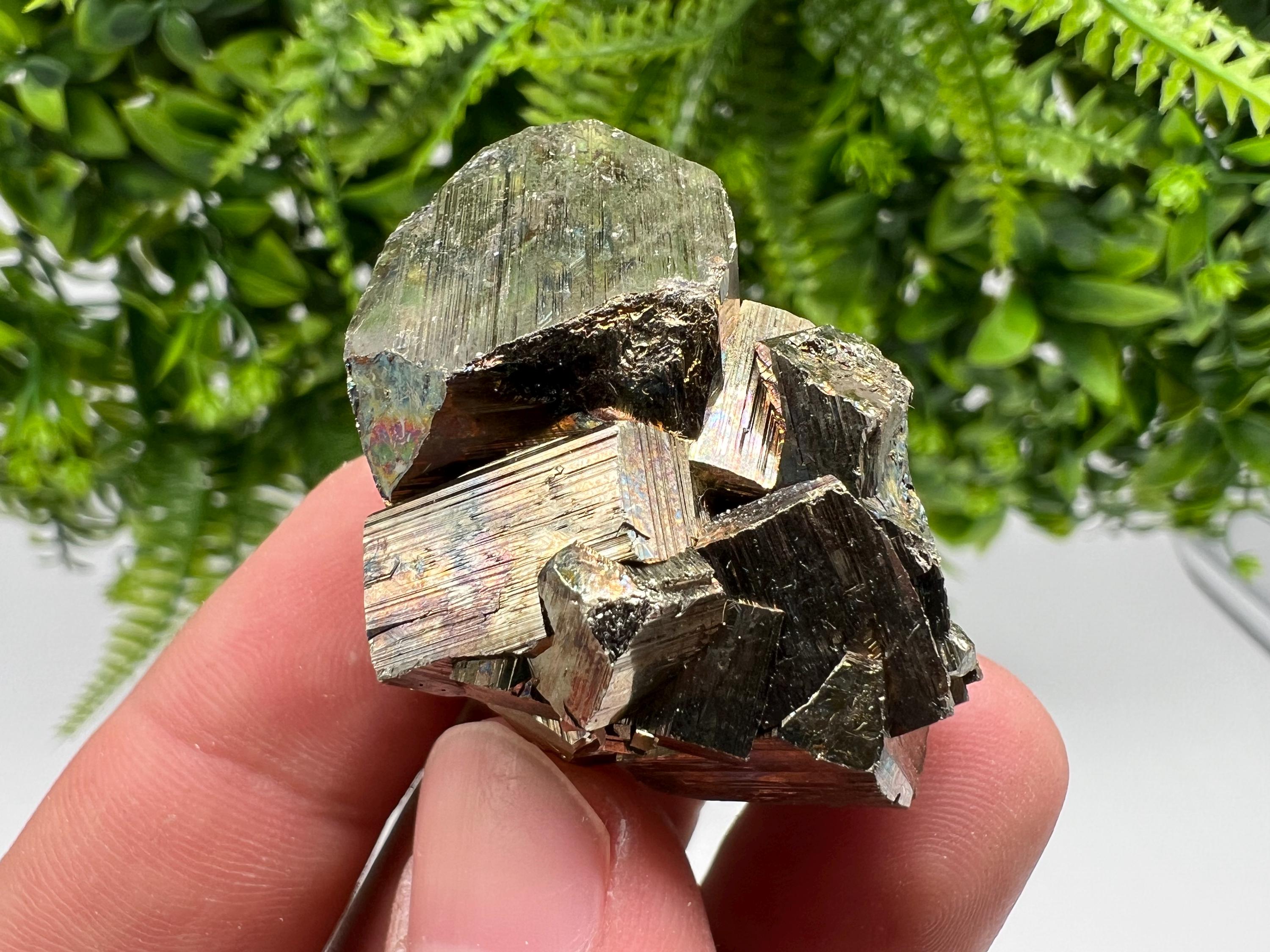 Wonderful Red Pyrite,Hematite,Rainbow Pyrite cluster,from Borieva mine,Bulgaria,natural minerals collection crystal,home decor stone,pyrite