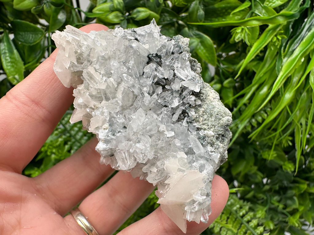 Calcite Quartz on Chlorite Matrix, Bulgaria Mineral Specimen