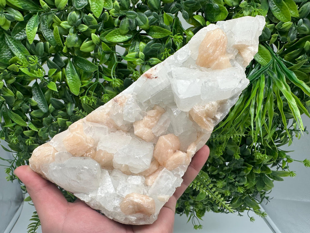 EXSTA Large Apophyllite,Stilbite on Chalcedony,natural,collection mineral specimen,India Mineral,Crystal,Stone Mineral Specimen IndiaCrystal