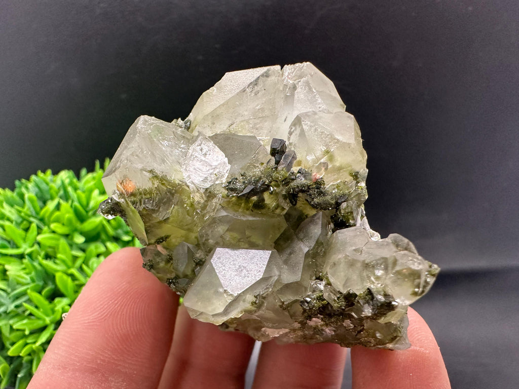 Rare Green Epidote Quartz Crystal Cluster - Eastern Anatolia, Turkey