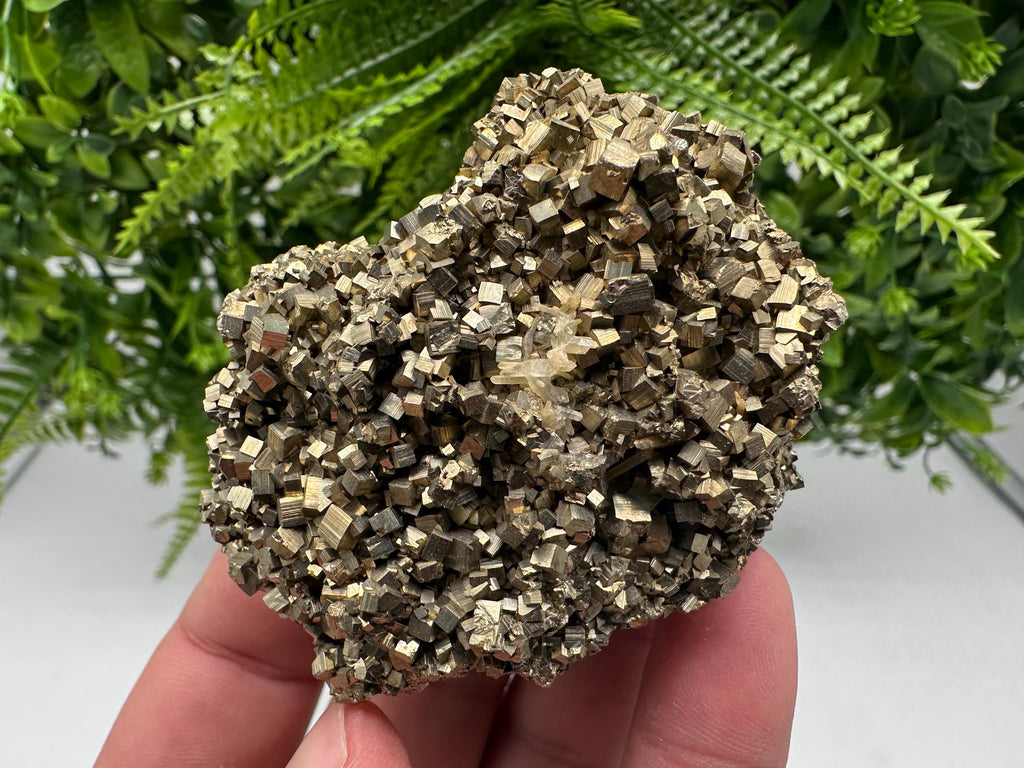 Rainbow Pyrite with Calcite, Natural Mineral Souvenir