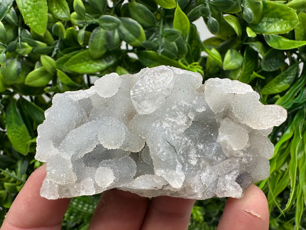 Apophyllite Stilbite on Chalcedony, India Mineral Specimen
