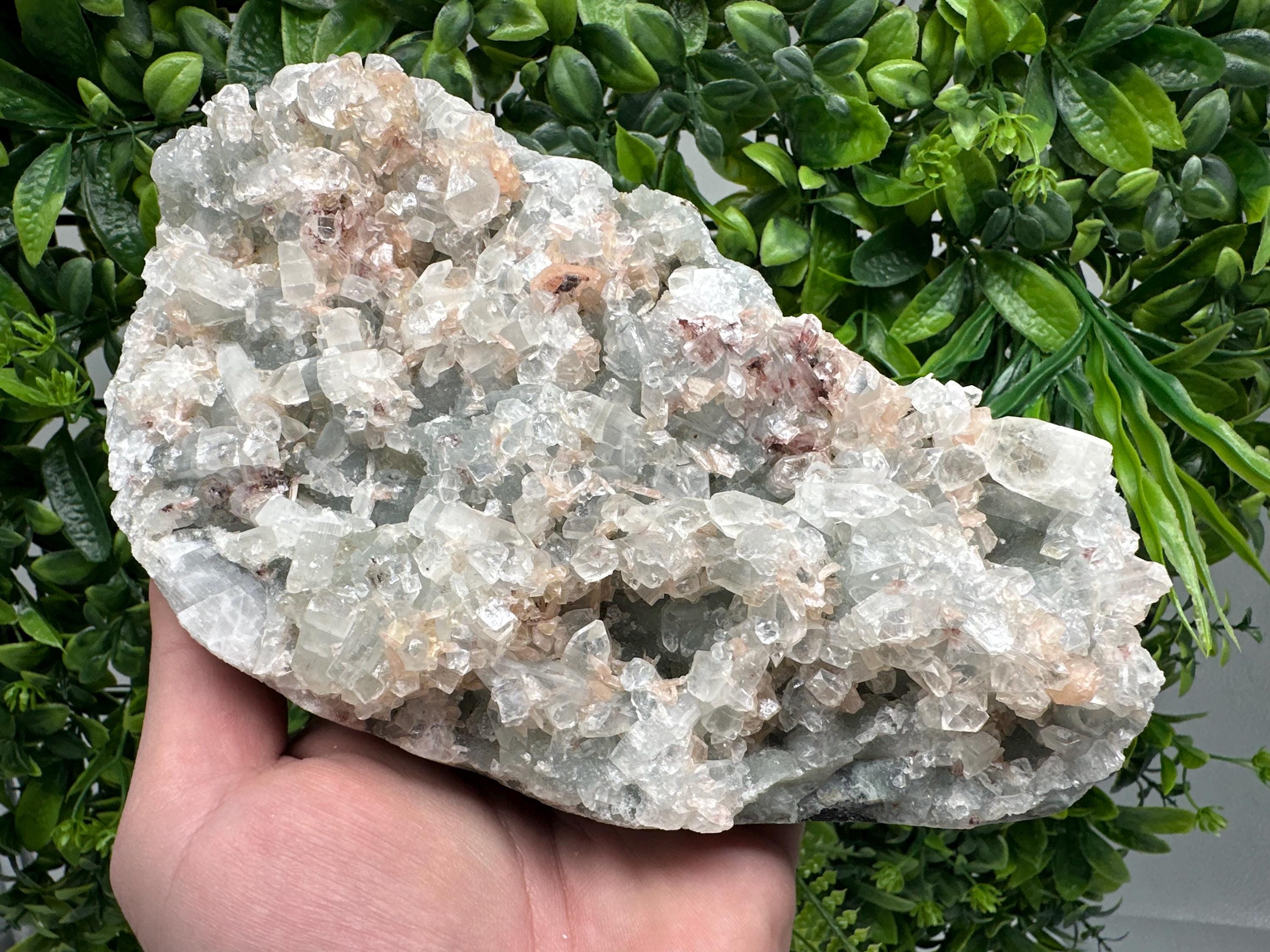 Apophyllite Stilbite on Chalcedony, Natural Mineral Specimen, India