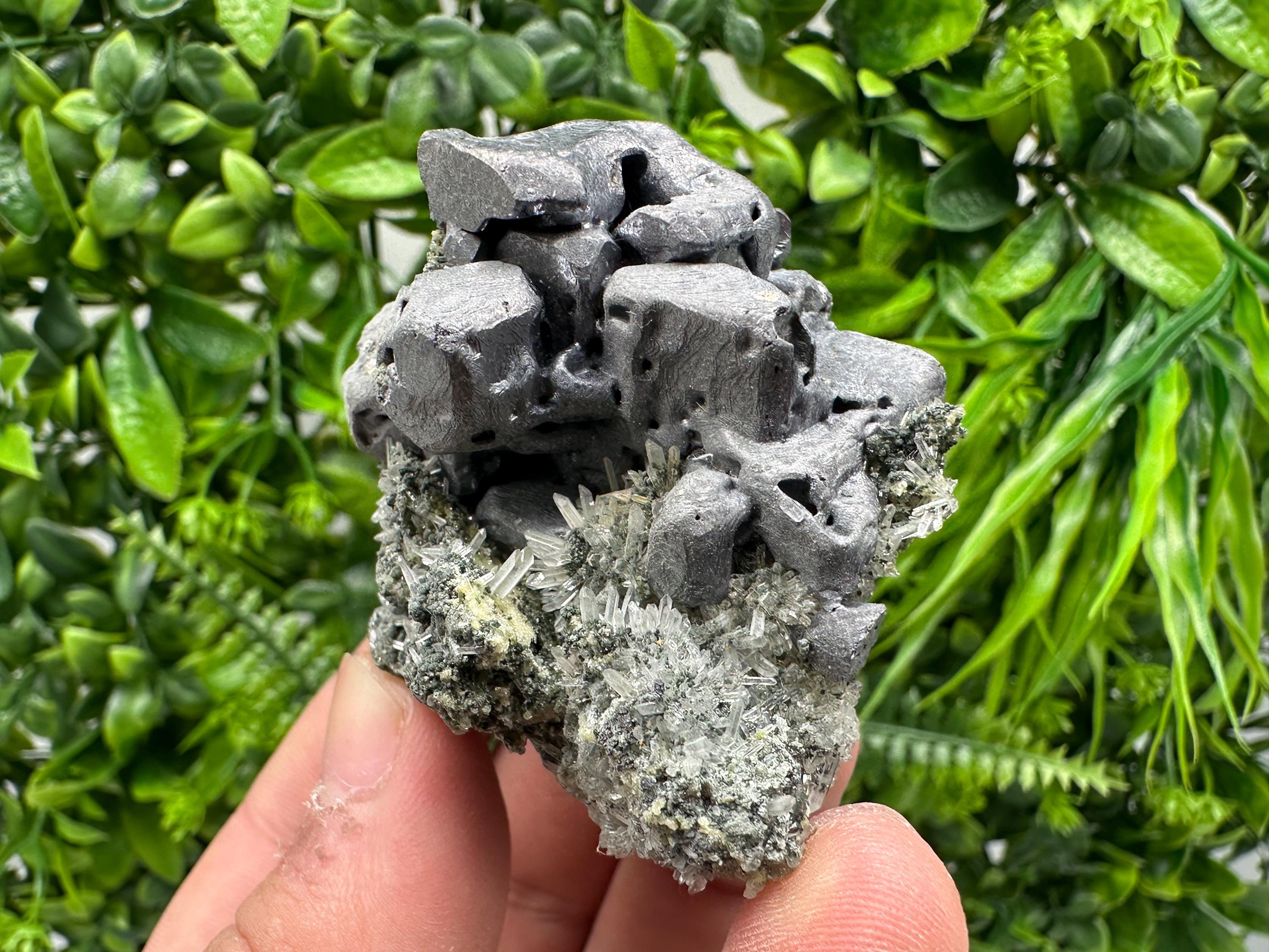 Wonderful shiny Galena on Quartz from Borieva mine,Bulgaria natural mineral,collection specimen,rare ceystal,gift,home decor stone,collect
