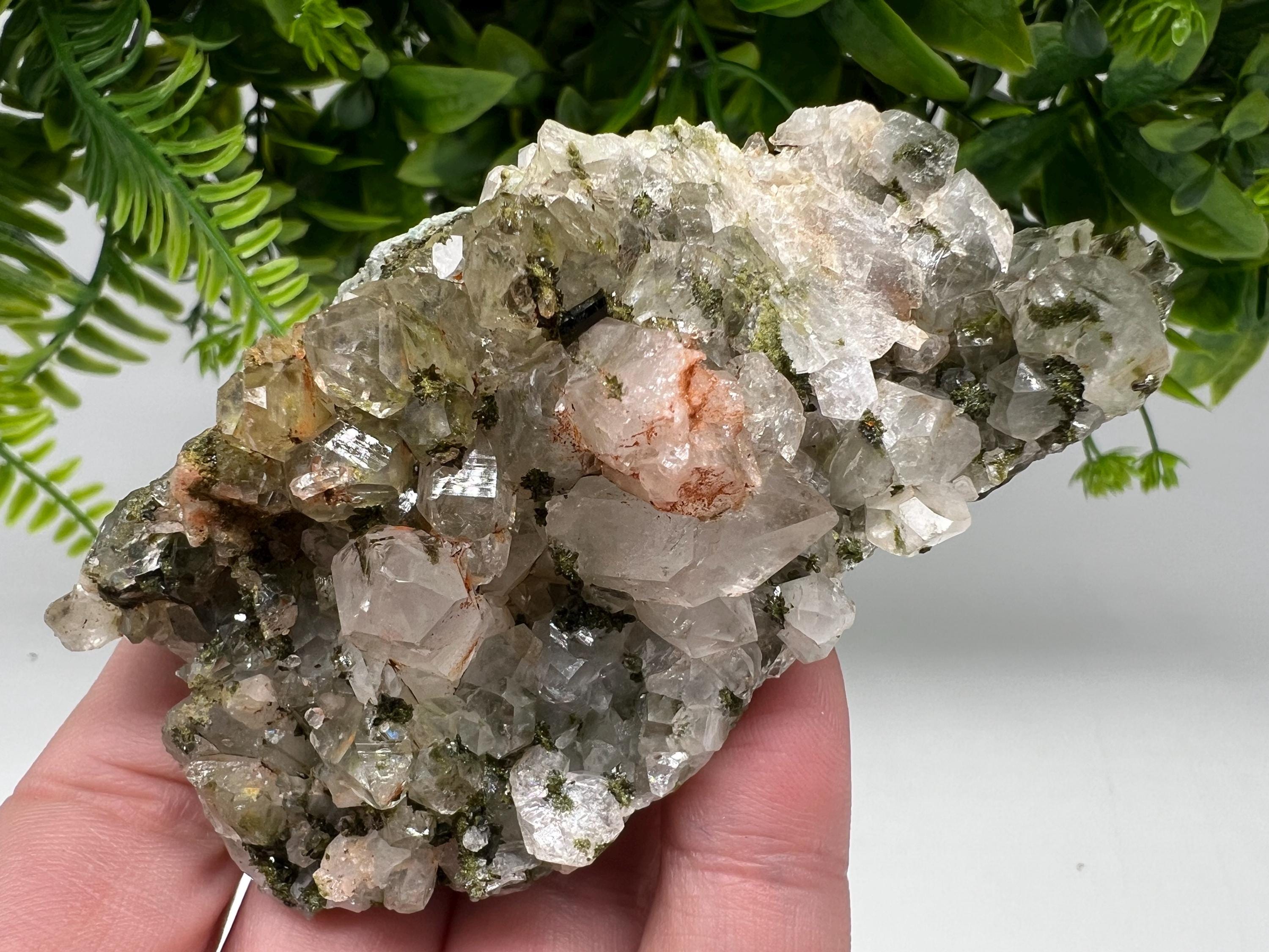 Stunning,Epidote with Quartz from Hakkari Turkey,Rainbow EPIDOTE,Mineral,Collection,Collection’s,GIFT,Epidote Crystal,Epidote from Turkey